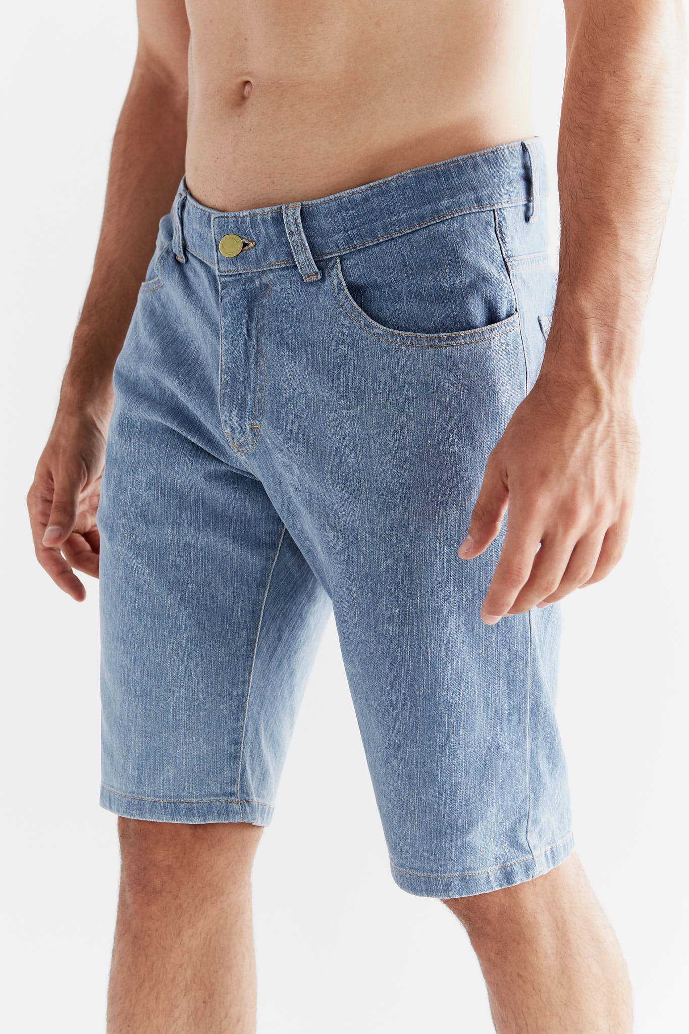 MA3020-352 | Men Denim Shorts - Light Slate Blue