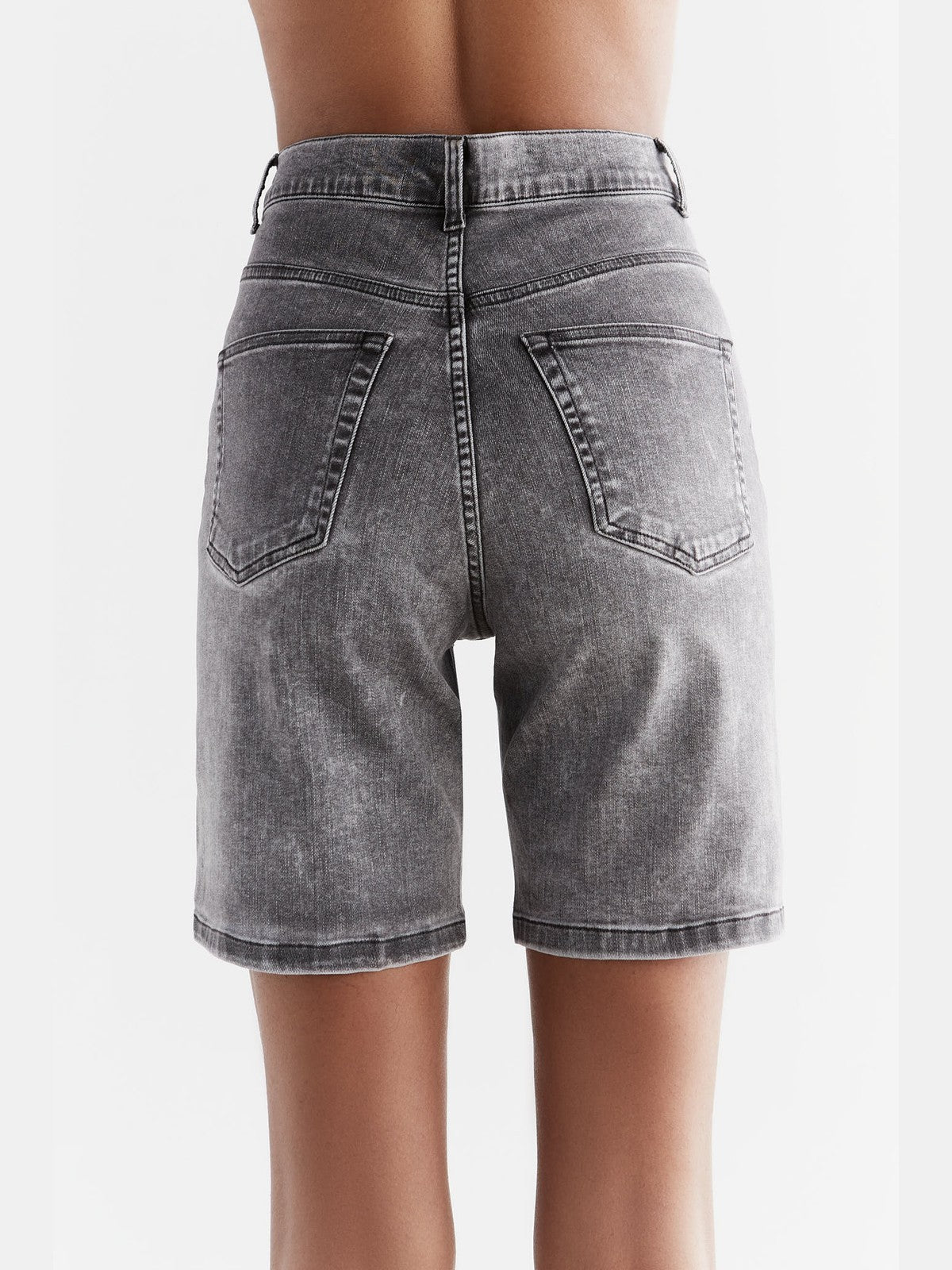 WA3015-163 | Women Denim Shorts - Iron Gray