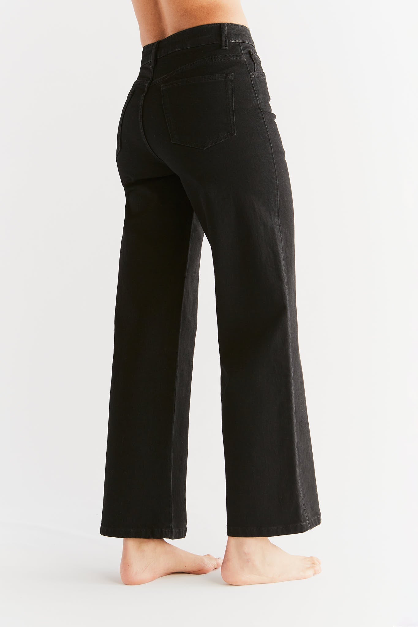 WE1010-104 | Damen Wide Leg Jeans - Coal Black
