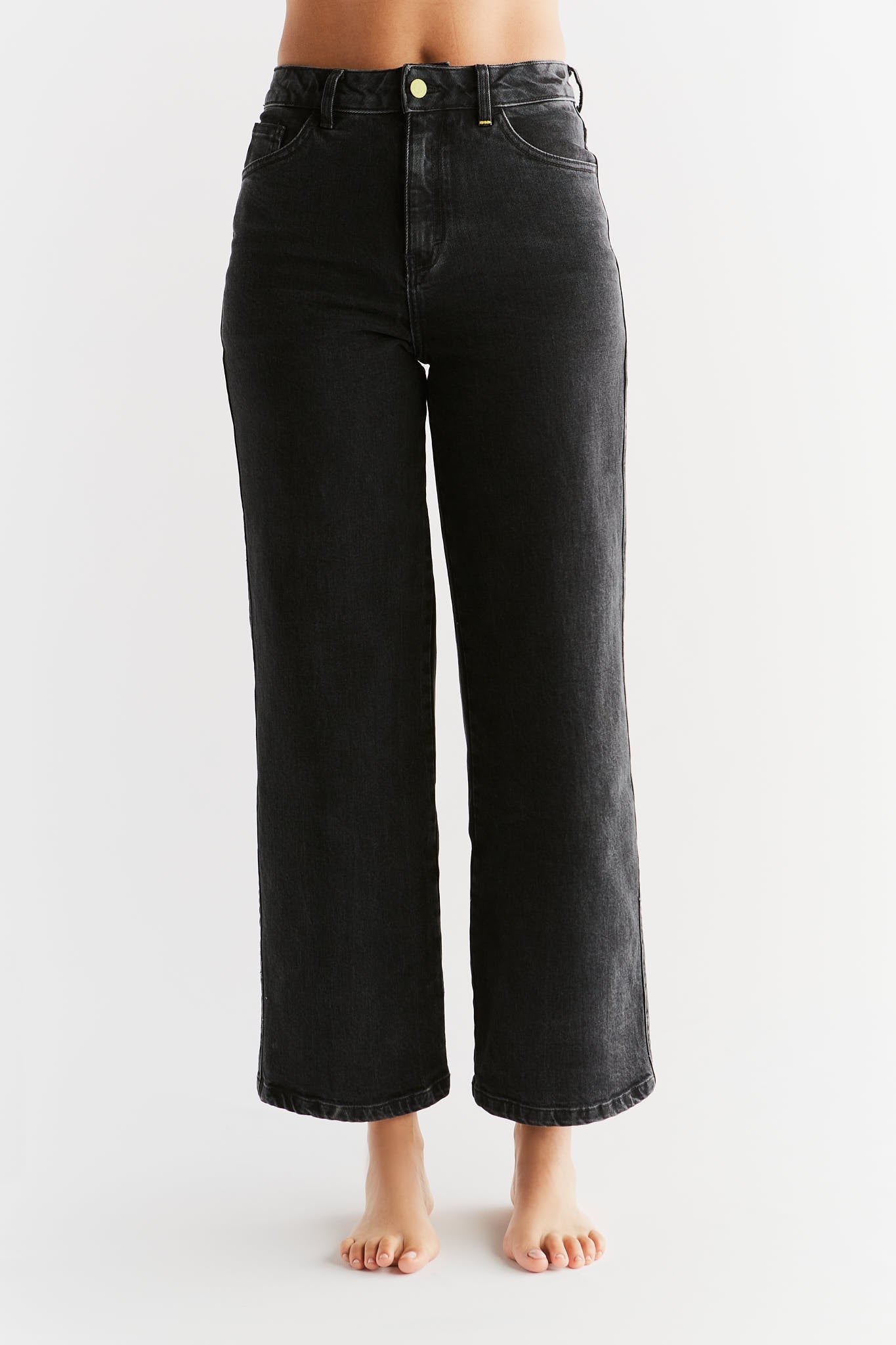 WE1010-145 | Women Wide Leg Jeans - Carbon Gray