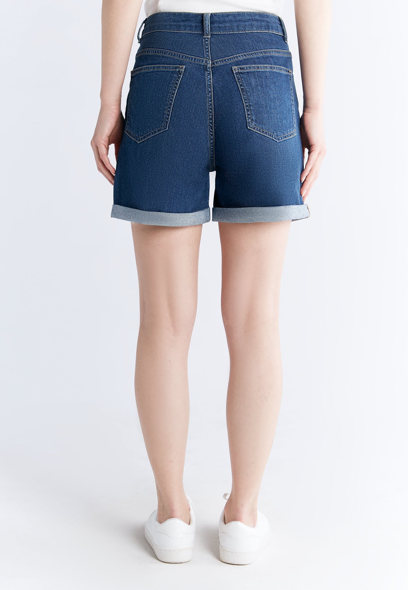WN3020-231 Damen Mom Shorts, Lapis Blue